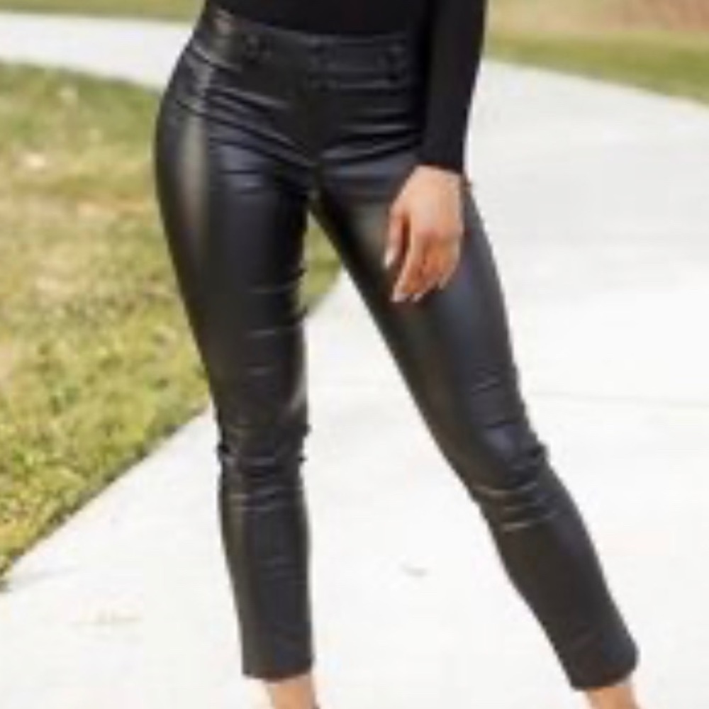 Faux leather pants
